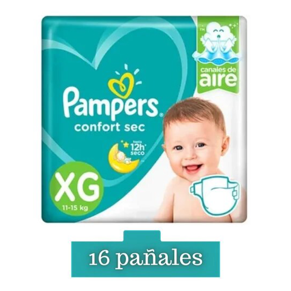 Pañales Pampers Confort Sec Talla XG 16 unidades – Pañales a Domicilio