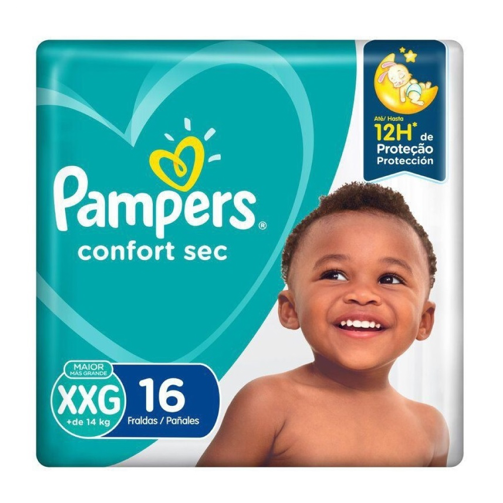 Pañales Pampers Confort Sec Talla XXG 16 unidades – Pañales a Domicilio