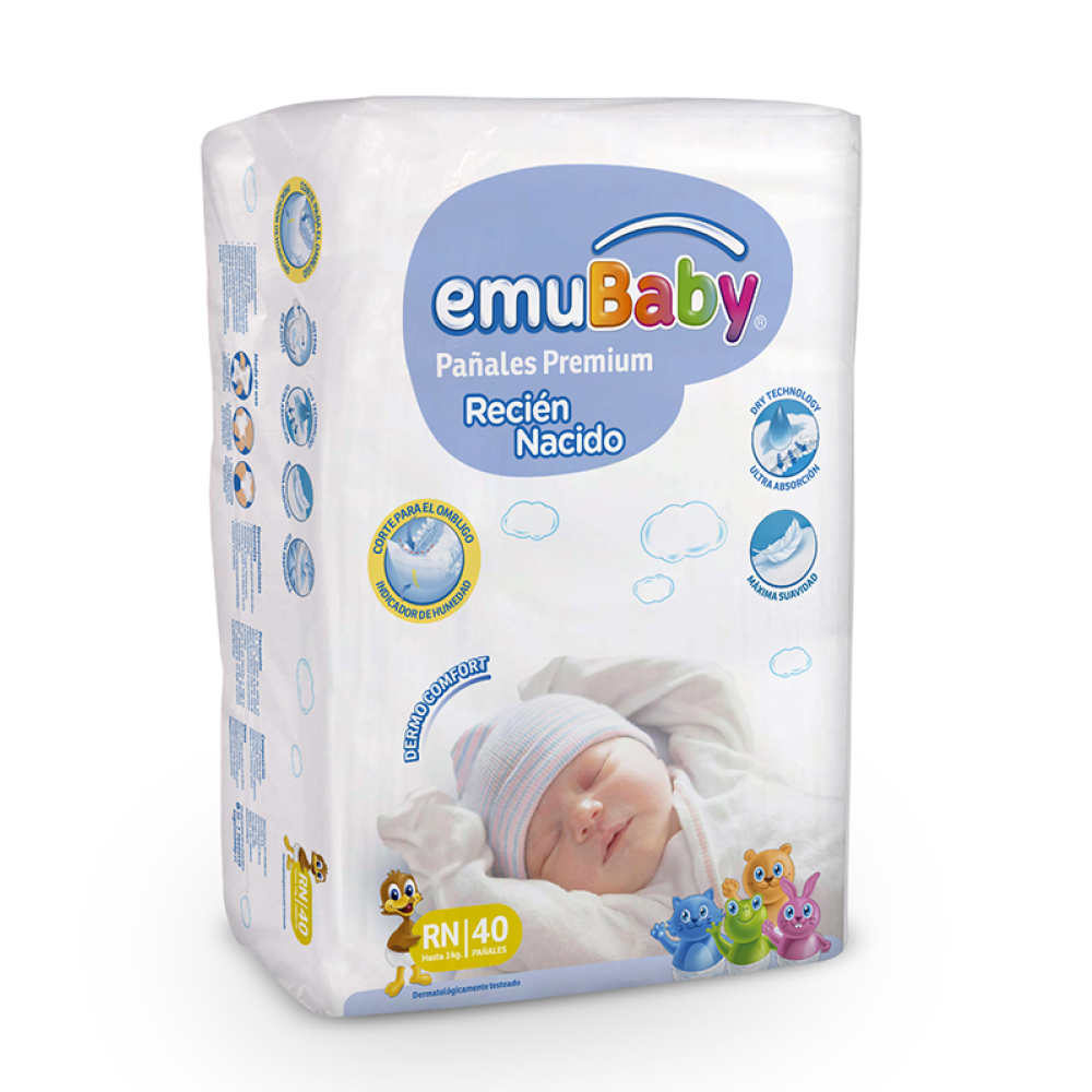 EMUBABY PAÑAL RN 40 PAÑALES