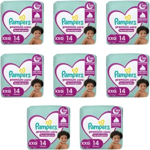 Pampers premium care 14 x8  112 pañales